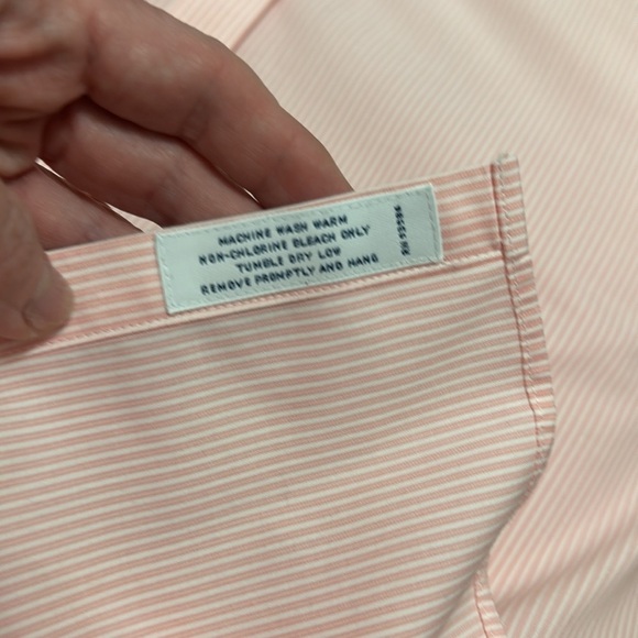 NWOT Brooks Brothers 10 Fitted Non-Iron Pink & White Stripe Item#4B - Picture 5 of 5